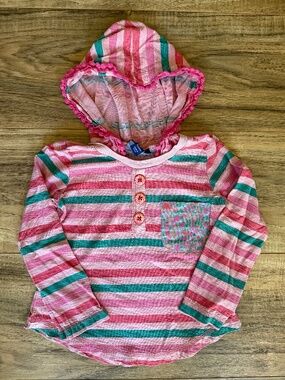 Naartjie Striped Hooded Long Sleeve Tee